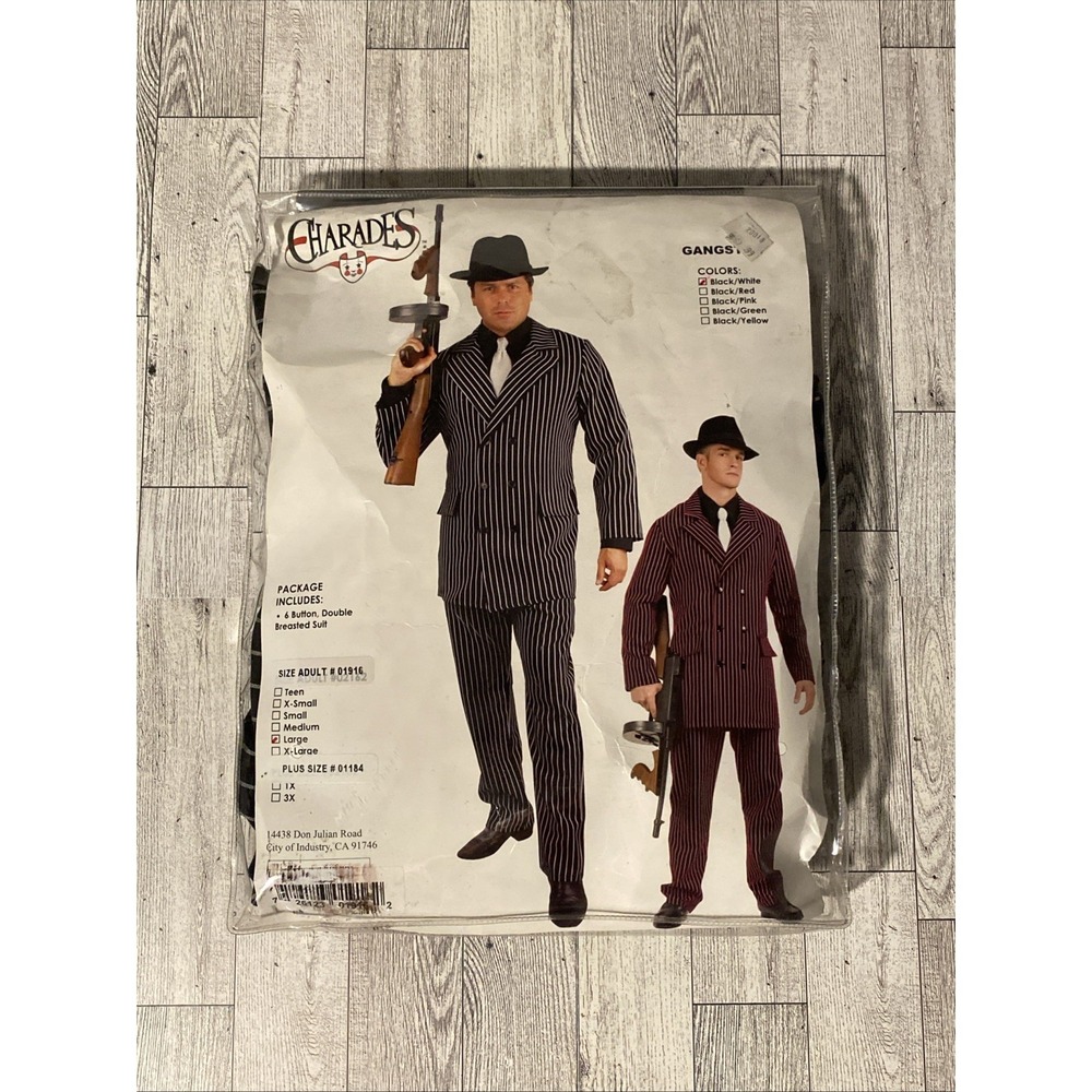 Charades 1930s Style Gangster Adult Mens Jacket Halloween Costume MADE IN USA